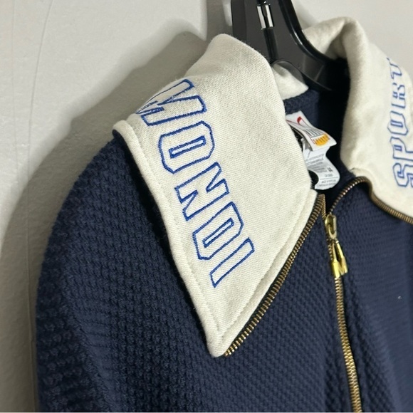 Vintage 1970s Mondi Sports Textured Sporty Rich Navy Track Suit women’s XL - Picture 4 of 14